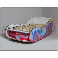Детская кровать-машина Принцесса Люкс ViVera с ортопедической решеткой в комплекте спальное место 170х70