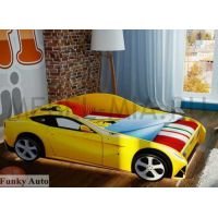 Кровать в виде машины Феррари Фанки Ф-12 размер спального места 160х80 + 2 колеса 
