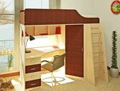Кровать чердак с рабочей зоной Орбита-7 -детская мебель, спальное место 190х80